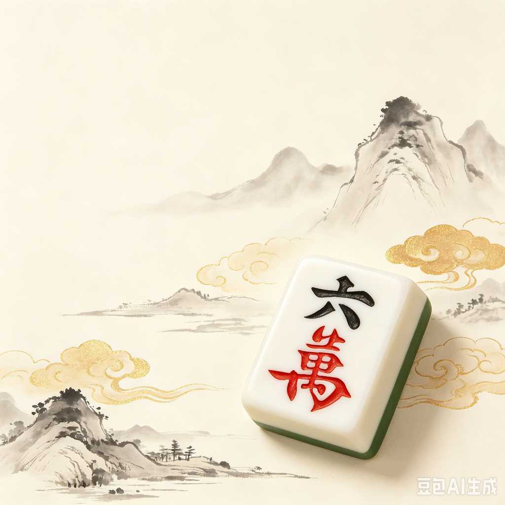vintage text mahjong set